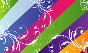 nine coloerd lines swirls vector